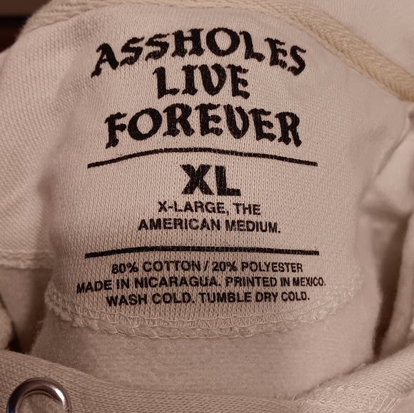 Assholes Live Forever Hoodie XL NWT - Picture 3 of 3